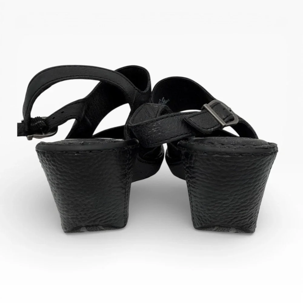 Born Women's Black Leather Slingback Clogs‎ Comfort Shoes Size 8 NWOT